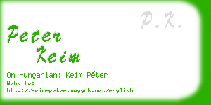 peter keim business card